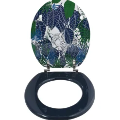MSV Abattant wc MDF RAIN FOREST Bleu Vert Charnières Inox* Abattant Wc