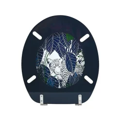 MSV Abattant wc MDF RAIN FOREST Bleu Vert Charnières Inox* Abattant Wc