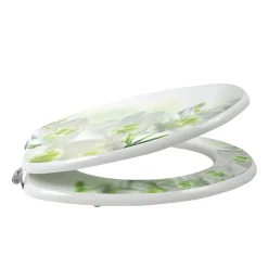 MSV Abattant wc MDF Sofaïa à Motifs Fleurs Charnières Inox* Abattant Wc