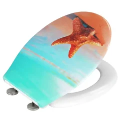 Wenko Abattant WC Mer - Bois - Multicolore* Abattant Wc