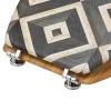 5Five Abattant WC motifs canva blanc et noir et lunette effet bois,