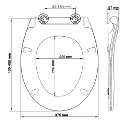 Bemis Abattant WC noir mat avec frein de chute déclipsable