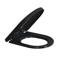 Todot Abattant WC Noir Déclipsable Forme D avec Frein de Chute