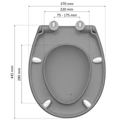 Instmaier Abattant WC ovale en duroplast gris avec frein de chute ALMA* Abattant Wc