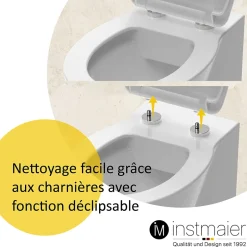 Instmaier Abattant WC ovale en duroplast noir avec frein de chute ALMA* Abattant Wc