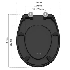 Instmaier Abattant WC ovale en duroplast noir avec frein de chute ALMA* Abattant Wc
