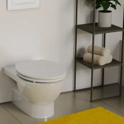 Instmaier Abattant WC ovale en MDF blanc avec frein de chute GAIA