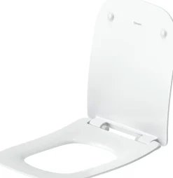 Duravit Abattant WC plastique Carré Blanc extra-plat, Lunette toilettes à frein de chute / fermeture amortie, 36x42,3x4,8cm, Univavo* Abattant Wc