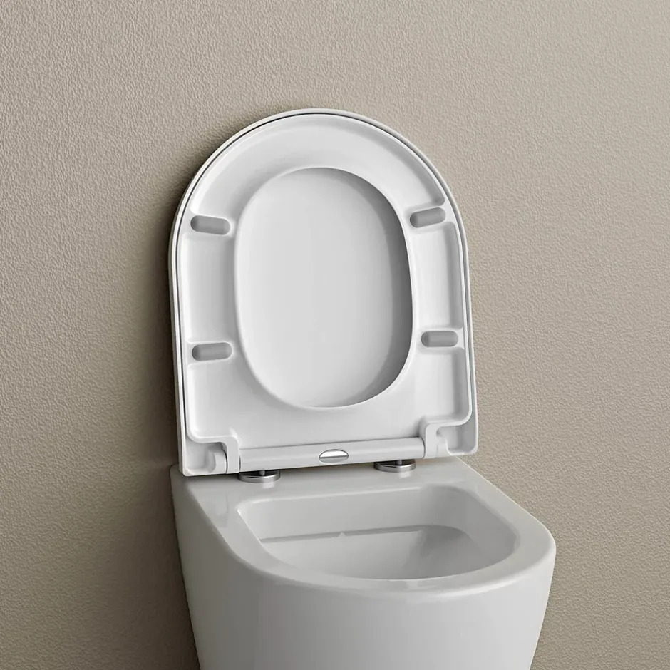 Bernstein Abattant WC plastique Lunette WC, Cuvette toilette fermeture en douceur - Blanc - 42,5x36,3x4,9cm - U1009