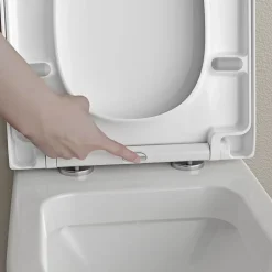 Bernstein Abattant WC plastique Lunette WC, Cuvette toilette fermeture en douceur - Blanc - 42,5x36,3x4,9cm - U1009