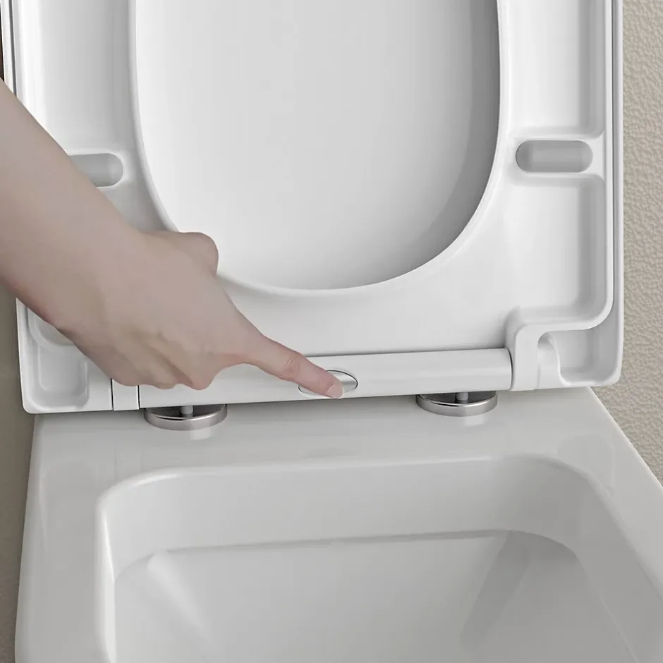 Bernstein Abattant WC plastique Lunette WC, Cuvette toilette fermeture en douceur - Blanc - 42,5x36,3x4,9cm - U1009