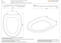 Sanindusa Abattant WC pour WC Easy fixation supérieure blanc (non universel)* Abattant Wc