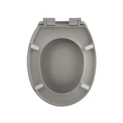 Spirella Abattant wc Thermo dur avec frein de chute NEELA Taupe mat Charnières ABS Chromé