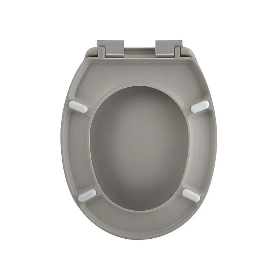 Spirella Abattant wc Thermo dur avec frein de chute NEELA Taupe mat Charnières ABS Chromé