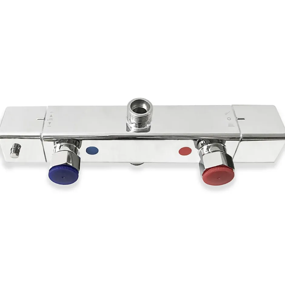AICA Sanitaire AICA colonne de douche thermostatique avec pomme de douche 10", hauteur réglable 76-118 cm* Colonne De Douche Thermostatique