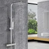 AICA Sanitaire AICA colonne de douche thermostatique avec pomme de tête,Carré, douchette et flexible,effet chromé