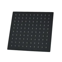 AICA Sanitaire AICA colonne de douche thermostatique avec pomme de tête, douchette et flexible,noir mat, Carré* Colonne De Douche Thermostatique