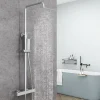 AICA Sanitaire AICA Colonne de douche thermostatique, Acier inoxydable Pomme 200mm+Douchette 3 jets, Chromé* Colonne De Douche Thermostatique