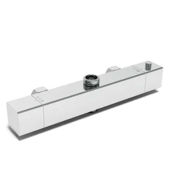 AICA Sanitaire AICA colonne de douche thermostatique avec pomme de tête, douchette et flexible,effet chromé