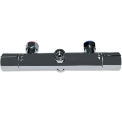AICA Sanitaire AICA Colonne de douche thermostatique, Acier inoxydable Pomme 200mm+Douchette 3 jets, Chromé