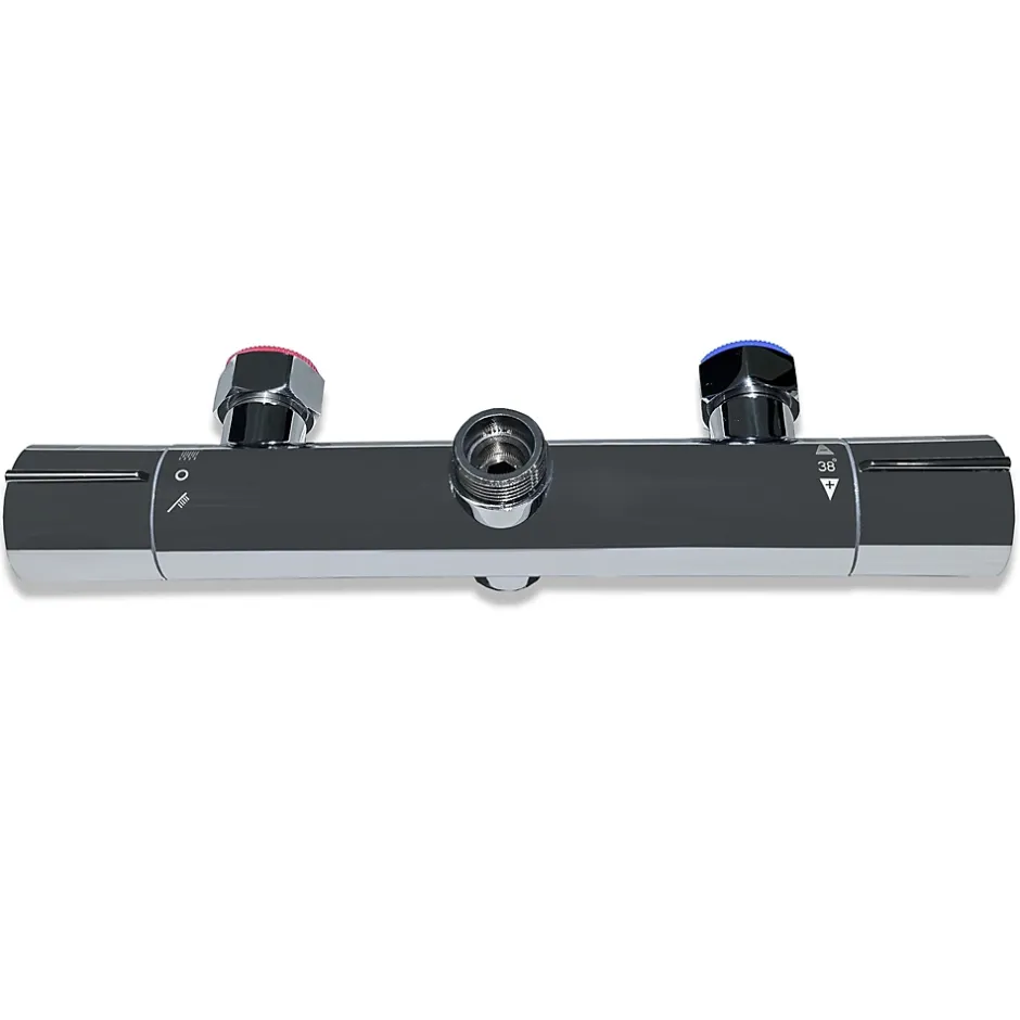 AICA Sanitaire AICA Colonne de douche thermostatique, Acier inoxydable Pomme 200mm+Douchette 3 jets, Chromé