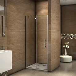 AICA Sanitaire Aica Paroi De Douche Pivotante 100x185cm En 6mm Verre Sécurité Anticalcaire, Installation En Niche* Porte De Douche