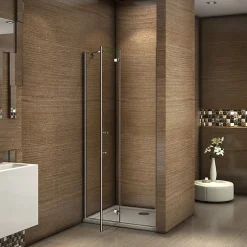 AICA Sanitaire Aica Paroi De Douche Pivotante 100x185cm En 6mm Verre Sécurité Anticalcaire, Installation En Niche* Porte De Douche