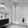 AICA Sanitaire AICA porte de douche battante 90x180cm profilé blanc en 5mm verre anticalcaire Hauteur 180cm Installation en niche* Porte De Douche