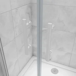 AICA Sanitaire AICA porte de douche battante 90x180cm profilé blanc en 5mm verre anticalcaire Hauteur 180cm Installation en niche* Porte De Douche