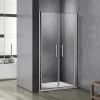AICA Sanitaire Aica Porte De Douche Battante 95x197cm Porte De Douche Installation En Niche Ouverte Vers L'intérieur Ou L'extérieur
