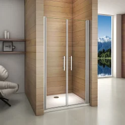 AICA Sanitaire Aica Porte De Douche Battante 90x187cm Porte De Douche Installation En Niche Ouverte Vers L'intérieur Ou L'extérieur