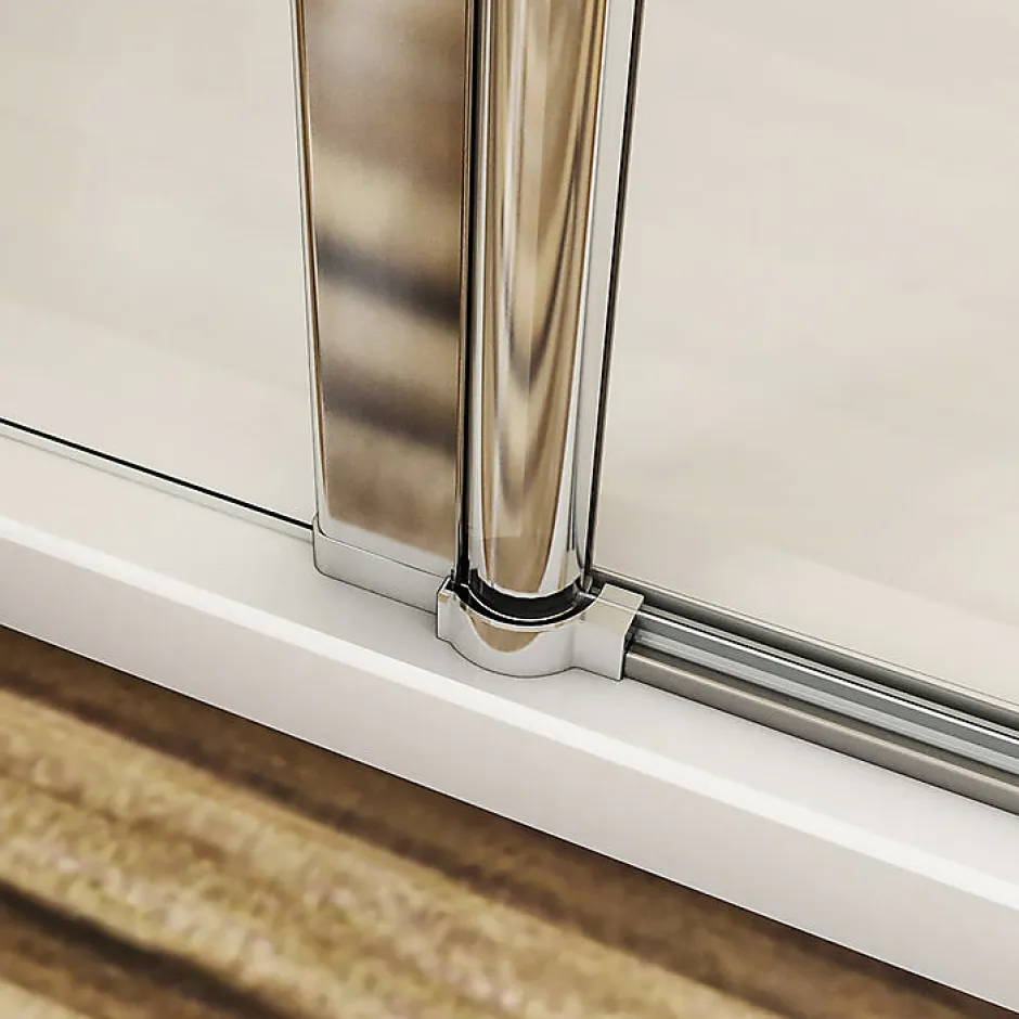 AICA Sanitaire Aica Porte De Douche Battante 150x197cm Porte Battante Avec 2 éléments Fixes En 6mm Verre Anticalcaire* Porte De Douche