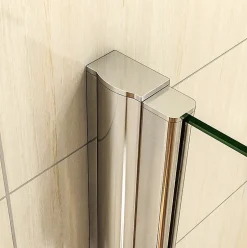 AICA Sanitaire Aica Porte De Douche Battante 150x197cm Porte Battante Avec 2 éléments Fixes En 6mm Verre Anticalcaire* Porte De Douche