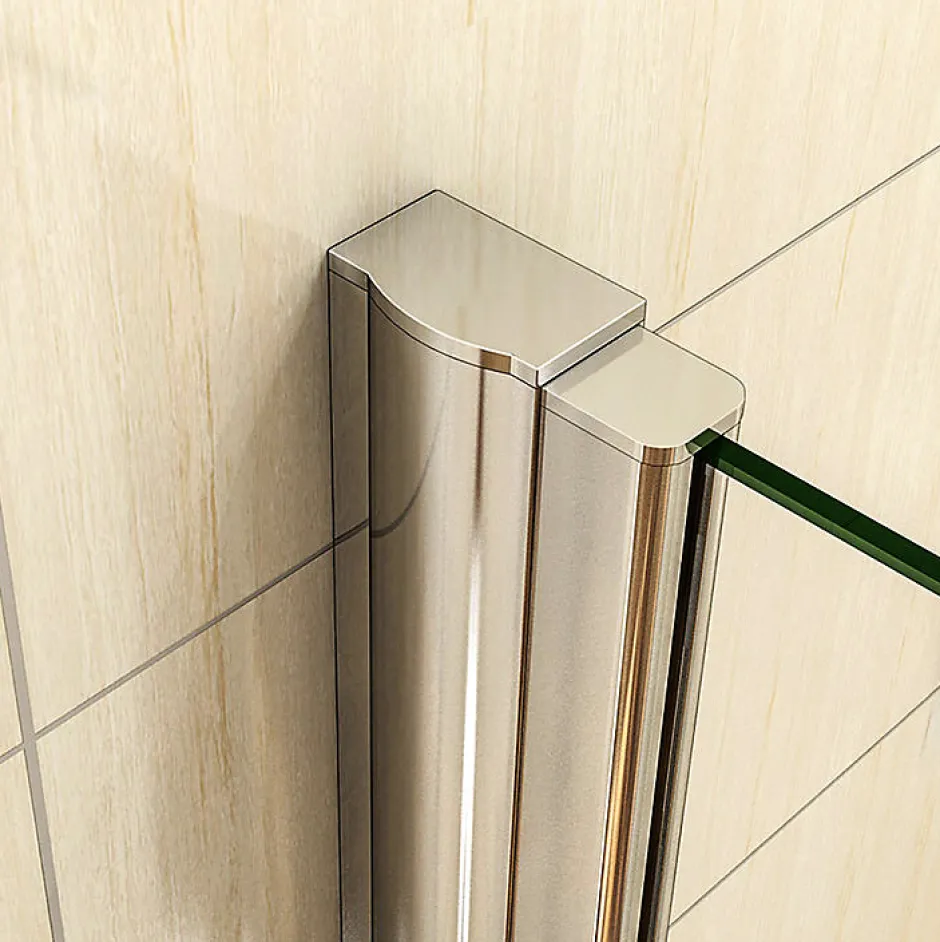 AICA Sanitaire Aica Porte De Douche Battante 150x197cm Porte Battante Avec 2 éléments Fixes En 6mm Verre Anticalcaire* Porte De Douche