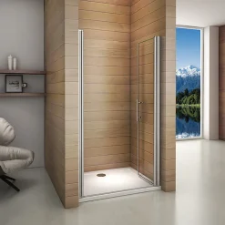 AICA Sanitaire Aica Porte De Douche Battante 85x187cm Porte De Douche Installation En Niche Ouverte Vers L'intérieur Ou L'extérieur* Porte De Douche