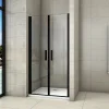 AICA Sanitaire Aica Porte De Douche Battante Noir Mat 90x200cm En 8mm Verre Anticalcaire* Porte De Douche