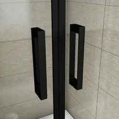 AICA Sanitaire Aica Porte De Douche Battante Noir Mat 90x200cm En 8mm Verre Anticalcaire* Porte De Douche