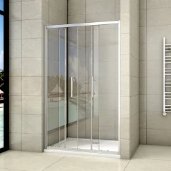 AICA Sanitaire Aica Porte De Douche Coulissante 160x190cm Transparente Chromé L'accès Au Centre* Porte De Douche