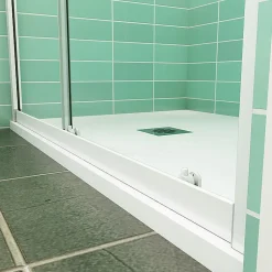 AICA Sanitaire Aica Porte De Douche Coulissante 100x190cm Profilé Blanc Installation En Niche