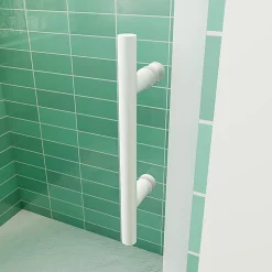 AICA Sanitaire Aica Porte De Douche Coulissante 100x190cm Profilé Blanc Installation En Niche