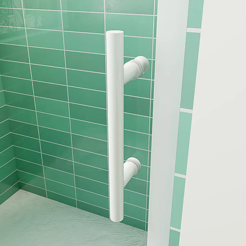 AICA Sanitaire Aica Porte De Douche Coulissante 100x190cm Profilé Blanc Installation En Niche
