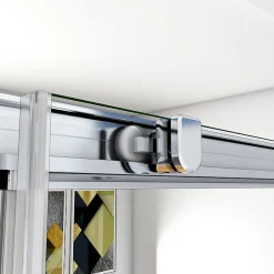 AICA Sanitaire Aica Porte De Douche Coulissante 140x190cm Transparente Chromé* Porte De Douche