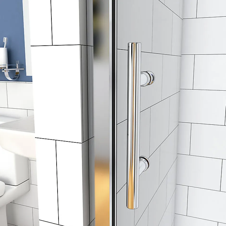 AICA Sanitaire Aica Porte De Douche Coulissante 140x190cm Transparente Chromé* Porte De Douche