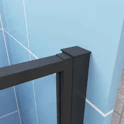 AICA Sanitaire Aica porte de douche pivotante 120cm en 6mm verre anticalcaire Installation en niche porte de douche noire Hauteur 185cm* Porte De Douche