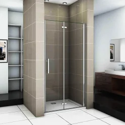 AICA Sanitaire Aica Porte De Douche Pivotante Et Pliante 76cm Verre Trempé Anticalcaire Hauteur 185cm