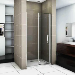 AICA Sanitaire Aica Porte De Douche Pivotante Et Pliante 76cm Verre Trempé Anticalcaire Hauteur 185cm