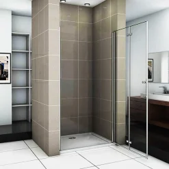 AICA Sanitaire Aica Porte De Douche Pivotante Et Pliante 76cm Verre Trempé Anticalcaire Hauteur 185cm