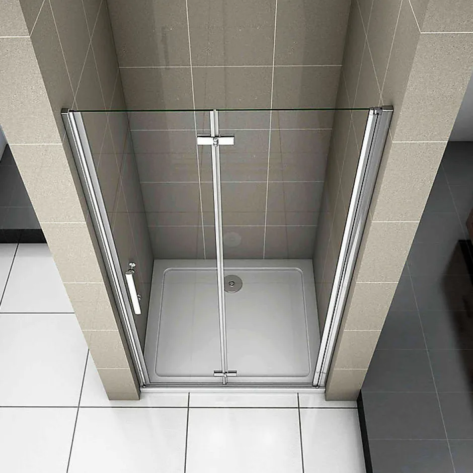AICA Sanitaire Aica Porte De Douche Pivotante Et Pliante 76cm Verre Trempé Anticalcaire Hauteur 185cm