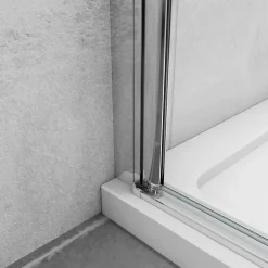 AICA Sanitaire AICA porte de douche pivotante 100x185cm porte de douche pliante avec un élément fixe en 6mm verre anticalcaire