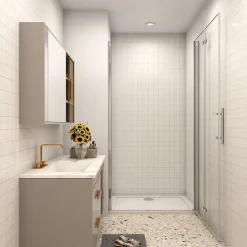 AICA Sanitaire AICA porte de douche 100x185cm 6mm verre clair trempé sécurit* Porte De Douche